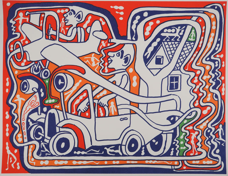 Yvon TAILLANDIER : Les aviateurs III, Sérigraphie originale (vue générale) - Crédit photo : Galerie Art.Paris