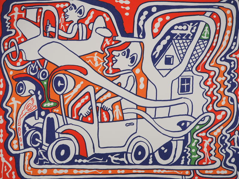 Yvon TAILLANDIER : Les aviateurs III, Sérigraphie originale (photo de détail 2) - Crédit photo : Galerie Art.Paris