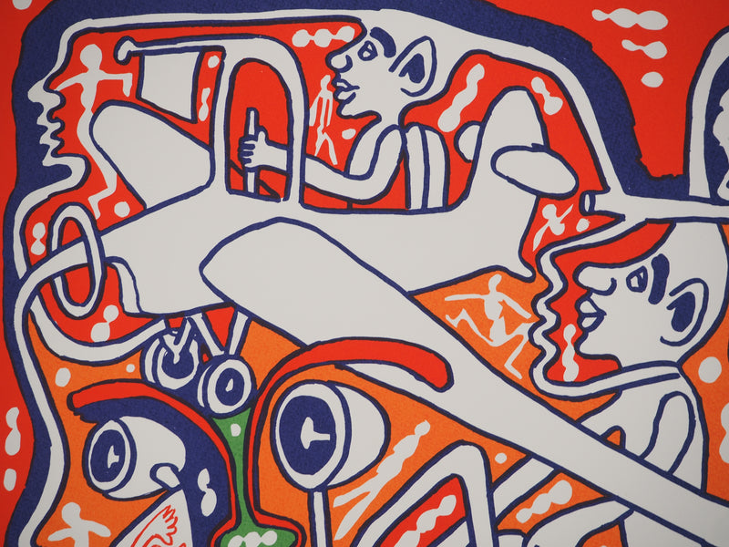 Yvon TAILLANDIER : Les aviateurs III, Sérigraphie originale (photo de détail 3) - Crédit photo : Galerie Art.Paris