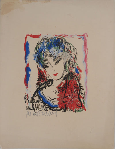 Michel-Marie POULAIN : Femme élégante, Sérigraphie originale (photo de détail 3) - Crédit photo : Galerie Art.Paris