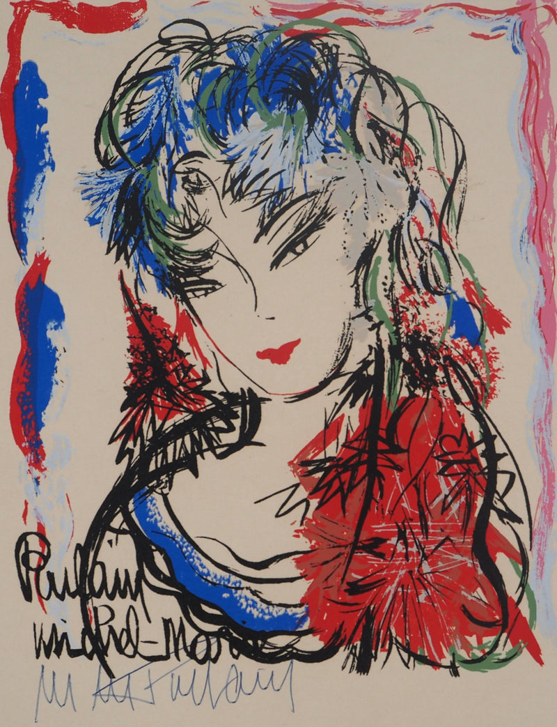 Michel-Marie POULAIN : Femme élégante, Sérigraphie originale (vue générale) - Crédit photo : Galerie Art.Paris