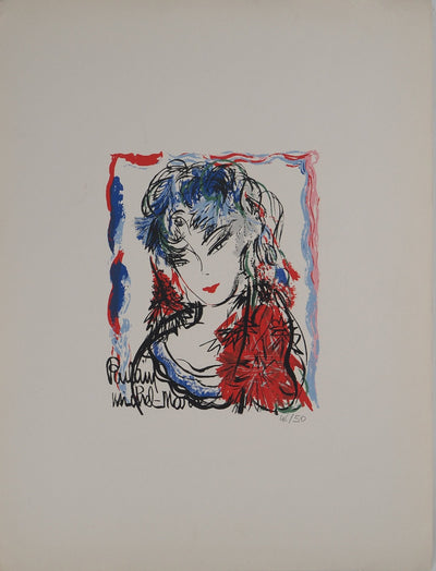 Michel-Marie POULAIN : Femme élégante, Sérigraphie originale (vue générale) - Crédit photo : Galerie Art.Paris