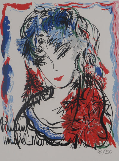 Michel-Marie POULAIN : Femme élégante, Sérigraphie originale (photo de détail 3) - Crédit photo : Galerie Art.Paris