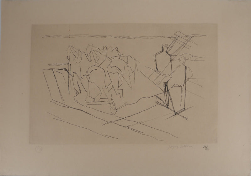 Jacques VILLON : Une Faucheuse, Gravure originale signée