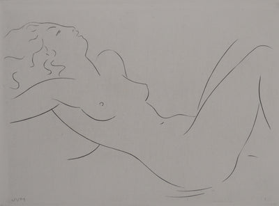 Jacques VAN MELKEBEKE :  Femme nue allongée, Gravure originale (photo de détail 3) - Crédit photo : Galerie Art.Paris