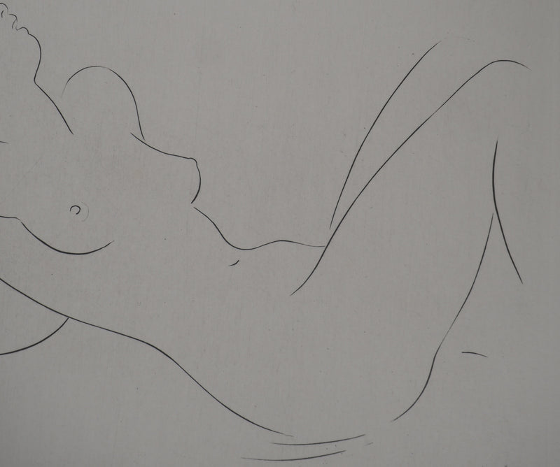 Jacques VAN MELKEBEKE :  Femme nue allongée, Gravure originale (photo de détail 6) - Crédit photo : Galerie Art.Paris