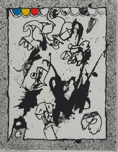 Pierre ALECHINSKY : Personnage surréaliste, Lithographie originale (vue générale) - Crédit photo : Galerie Art.Paris