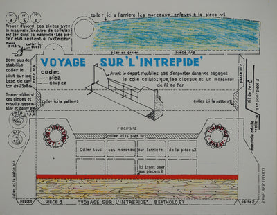 René BERTHOLO : Personnage surréaliste, Lithographie originale (vue générale) - Crédit photo : Galerie Art.Paris