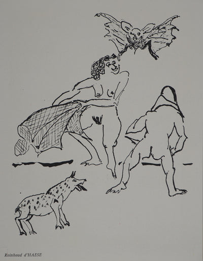 Reinhoud D'HAESE : Le pique-niq, Lithographie originale (vue générale) - Crédit photo : Galerie Art.Paris