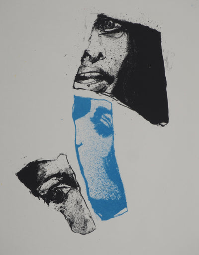 Paul DE LUSSANET : Regard terrorisé, Lithographie originale (photo de détail 2) - Crédit photo : Galerie Art.Paris