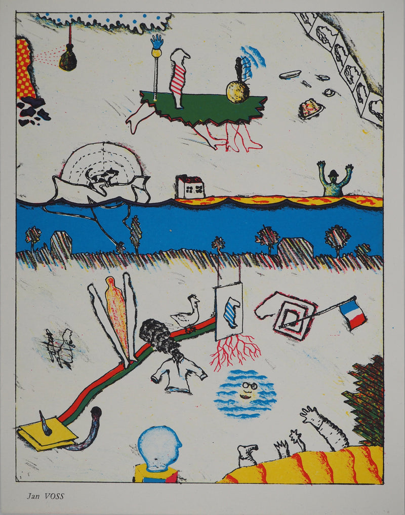 Jan VOSS : Voyage de la vie, Lithographie originale (vue générale) - Crédit photo : Galerie Art.Paris