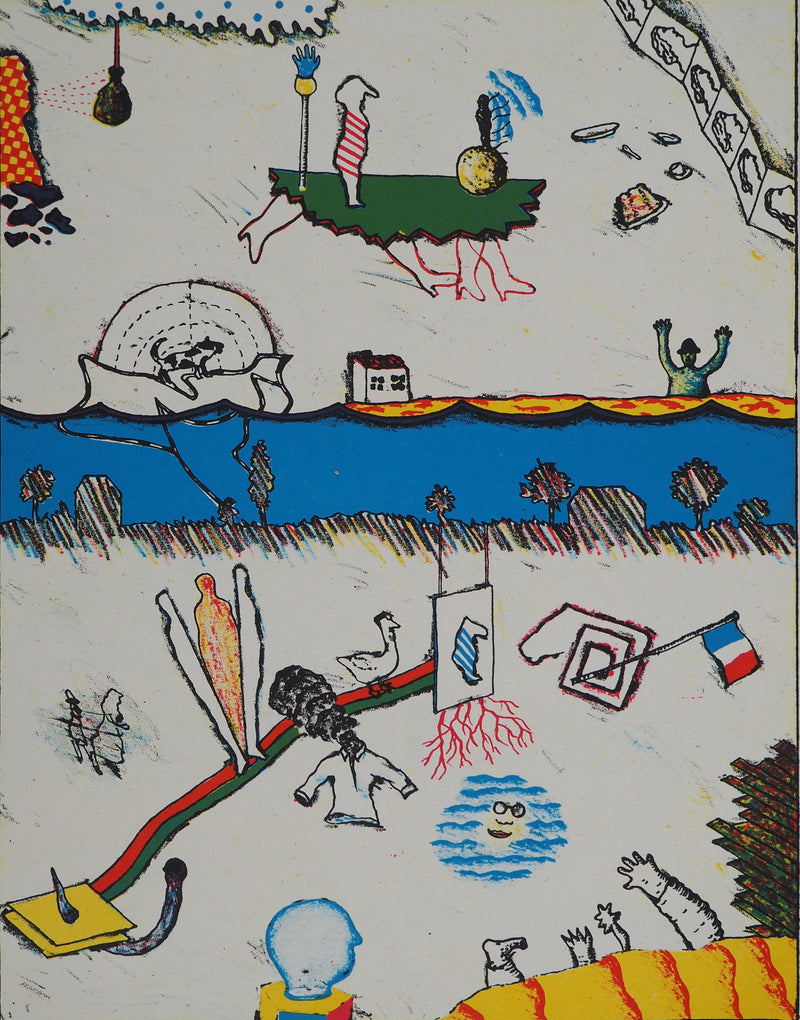 Jan VOSS : Voyage de la vie, Lithographie originale (photo de détail 2) - Crédit photo : Galerie Art.Paris