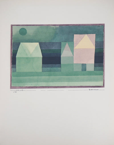 Paul KLEE : Trois maisons cubistes, Lithographie originale (vue générale) - Crédit photo : Galerie Art.Paris