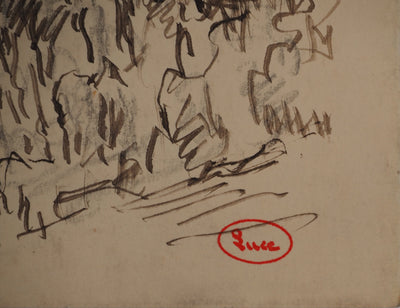 Maximilien LUCE : Champs en friche, Dessin original (photo de détail 2) - Crédit photo : Galerie Art.Paris