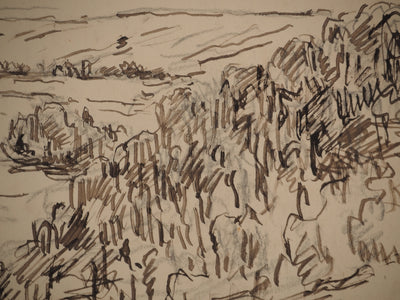 Maximilien LUCE : Champs en friche, Dessin original (photo de détail 4) - Crédit photo : Galerie Art.Paris