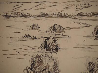Maximilien LUCE : Champs en friche, Dessin original (photo de détail 5) - Crédit photo : Galerie Art.Paris
