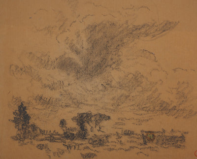 Maximilien LUCE : Paysage orageux, Dessin original (photo de détail 2) - Crédit photo : Galerie Art.Paris