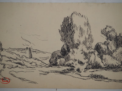 Maximilien LUCE : Le sentier, Dessin original (photo de détail 2) - Crédit photo : Galerie Art.Paris