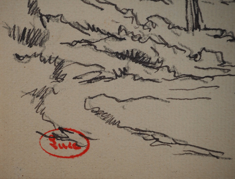 Maximilien LUCE : Le sentier, Dessin original (photo de détail 3) - Crédit photo : Galerie Art.Paris