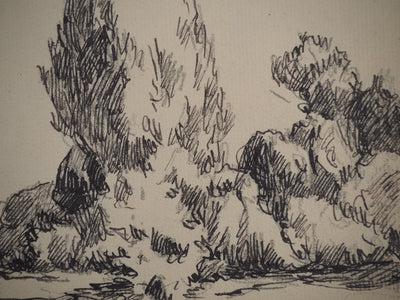 Maximilien LUCE : Le sentier, Dessin original (photo de détail 4) - Crédit photo : Galerie Art.Paris