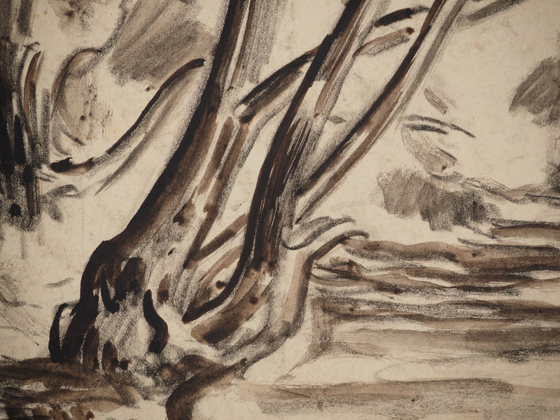Maximilien LUCE : Bord du lac, Dessin original (photo de détail 5) - Crédit photo : Galerie Art.Paris