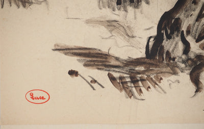 Maximilien LUCE : Bord du lac, Dessin original (photo de détail 2) - Crédit photo : Galerie Art.Paris