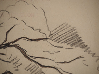 Maximilien LUCE : Paysage avec arbre aux branches tordues, Dessin original (photo de détail 6) - Crédit photo : Galerie Art.Paris