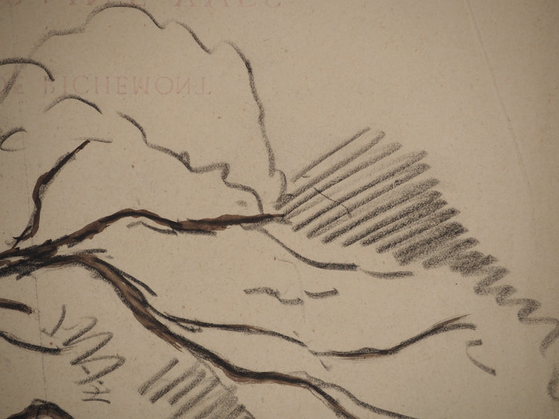 Maximilien LUCE : Paysage avec arbre aux branches tordues, Dessin original (photo de détail 6) - Crédit photo : Galerie Art.Paris