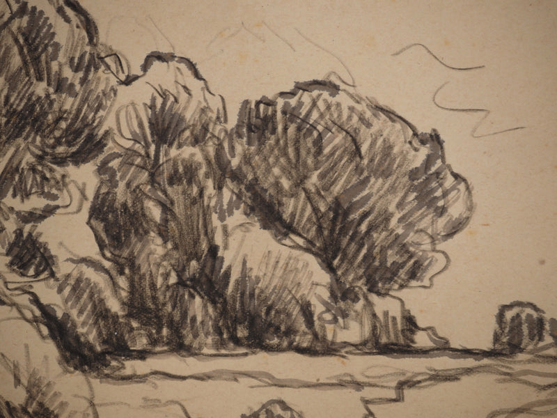 Maximilien LUCE : La plaine, Dessin original (photo de détail 4) - Crédit photo : Galerie Art.Paris