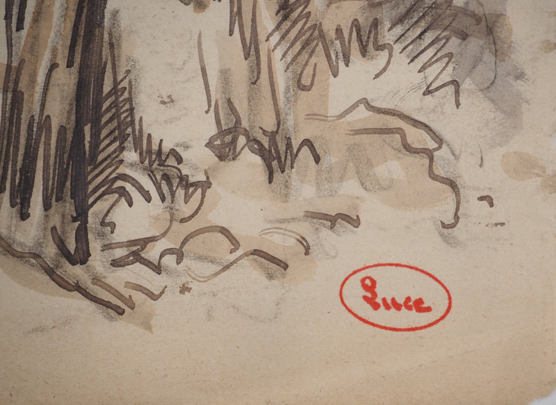 Maximilien LUCE : Printemps, Dessin original (photo de détail 2) - Crédit photo : Galerie Art.Paris