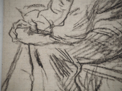Maximilien LUCE : Le prolétaire , Dessin original (photo de détail 5) - Crédit photo : Galerie Art.Paris