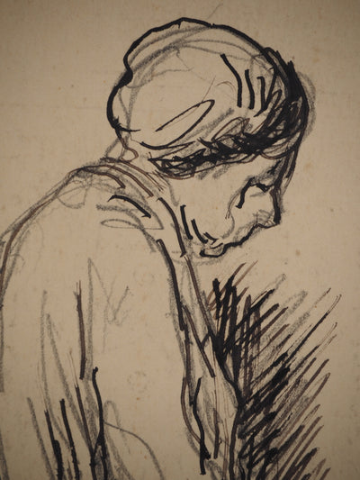 Maximilien LUCE : La vieille concierge, Dessin original (photo de détail 4) - Crédit photo : Galerie Art.Paris