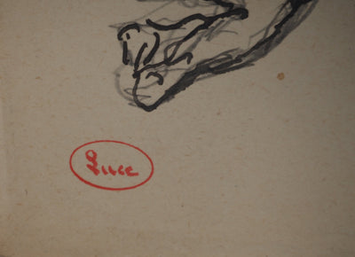 Maximilien LUCE : La pause, Dessin original (photo de détail 2) - Crédit photo : Galerie Art.Paris