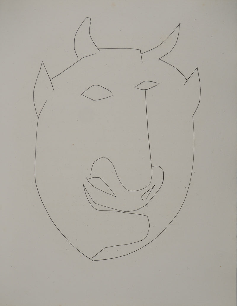 Pablo PICASSO : Carmen, le visage du taurea, Gravure originale (vue générale) - Crédit photo : Galerie Art.Paris