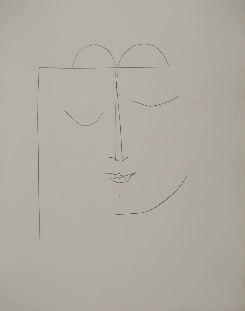 Pablo PICASSO : Carmen, la jeune fille pensiv, Gravure originale (vue générale) - Crédit photo : Galerie Art.Paris