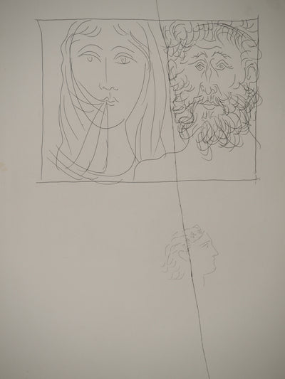 Pablo PICASSO : Métamorphoses d'Ovide, Tête d'un Homme et d'une Femme voilé, Gravure originale (photo de détail 3) - Crédit photo : Galerie Art.Paris