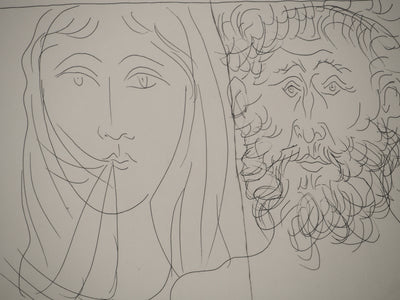 Pablo PICASSO : Métamorphoses d'Ovide, Tête d'un Homme et d'une Femme voilé, Gravure originale (photo de détail 6) - Crédit photo : Galerie Art.Paris