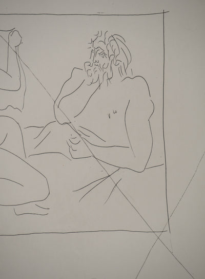 Pablo PICASSO : Métamorphoses d'Ovide, Homme et femme nue tenant un ling, Gravure originale (photo de détail 7) - Crédit photo : Galerie Art.Paris