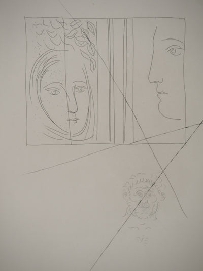 Pablo PICASSO : Métamorphoses d'Ovide, Profil et tête de femm, Gravure originale (photo de détail 3) - Crédit photo : Galerie Art.Paris