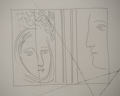 Pablo PICASSO : Métamorphoses d'Ovide, Profil et tête de femm, Gravure originale (photo de détail 4) - Crédit photo : Galerie Art.Paris