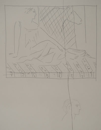Pablo PICASSO : Métamorphoses d'Ovide, Femme assise et cheva, Gravure originale (photo de détail 3) - Crédit photo : Galerie Art.Paris