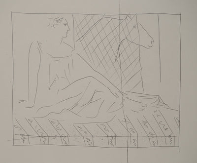 Pablo PICASSO : Métamorphoses d'Ovide, Femme assise et cheva, Gravure originale (photo de détail 4) - Crédit photo : Galerie Art.Paris