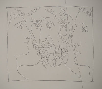 Pablo PICASSO : Métamorphoses d'Ovide, Trois têtes d'homme, Gravure originale (photo de détail 4) - Crédit photo : Galerie Art.Paris