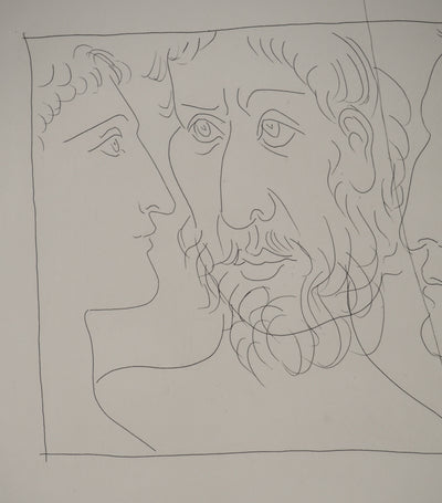 Pablo PICASSO : Métamorphoses d'Ovide, Trois têtes d'homme, Gravure originale (photo de détail 6) - Crédit photo : Galerie Art.Paris