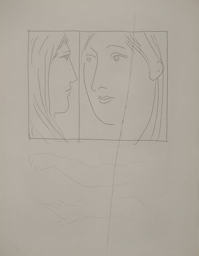 Pablo PICASSO : Métamorphoses d'Ovide, Deux têtes de femm, Gravure originale (vue générale) - Crédit photo : Galerie Art.Paris