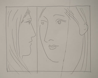 Pablo PICASSO : Métamorphoses d'Ovide, Deux têtes de femm, Gravure originale (photo de détail 4) - Crédit photo : Galerie Art.Paris