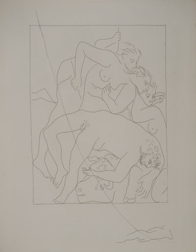 Pablo PICASSO : Métamorphoses d'Ovide, Mort d'Orphé, Gravure originale (vue générale) - Crédit photo : Galerie Art.Paris