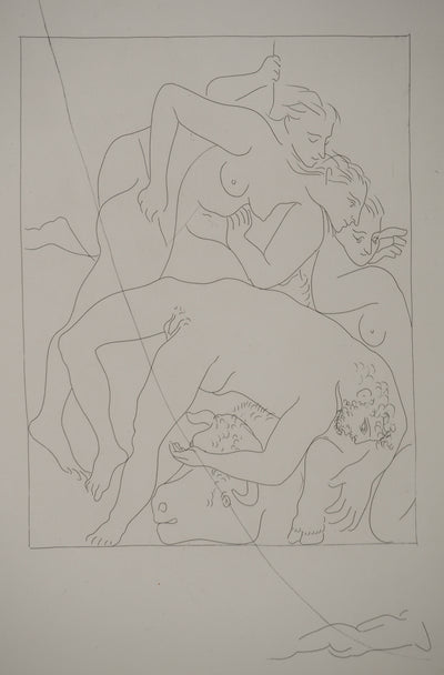 Pablo PICASSO : Métamorphoses d'Ovide, Mort d'Orphé, Gravure originale (photo de détail 3) - Crédit photo : Galerie Art.Paris