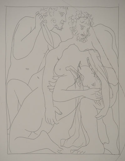 Pablo PICASSO : Métamorphoses d'Ovide, Polyxène égorgée sur la tombe d'Achill, Gravure originale (photo de détail 3) - Crédit photo : Galerie Art.Paris