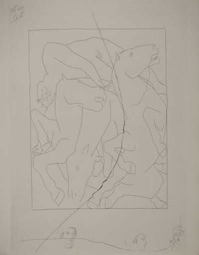Pablo PICASSO : Métamorphoses d'Ovide, Chute de Phaéton avec le char solei, Gravure originale (vue générale) - Crédit photo : Galerie Art.Paris